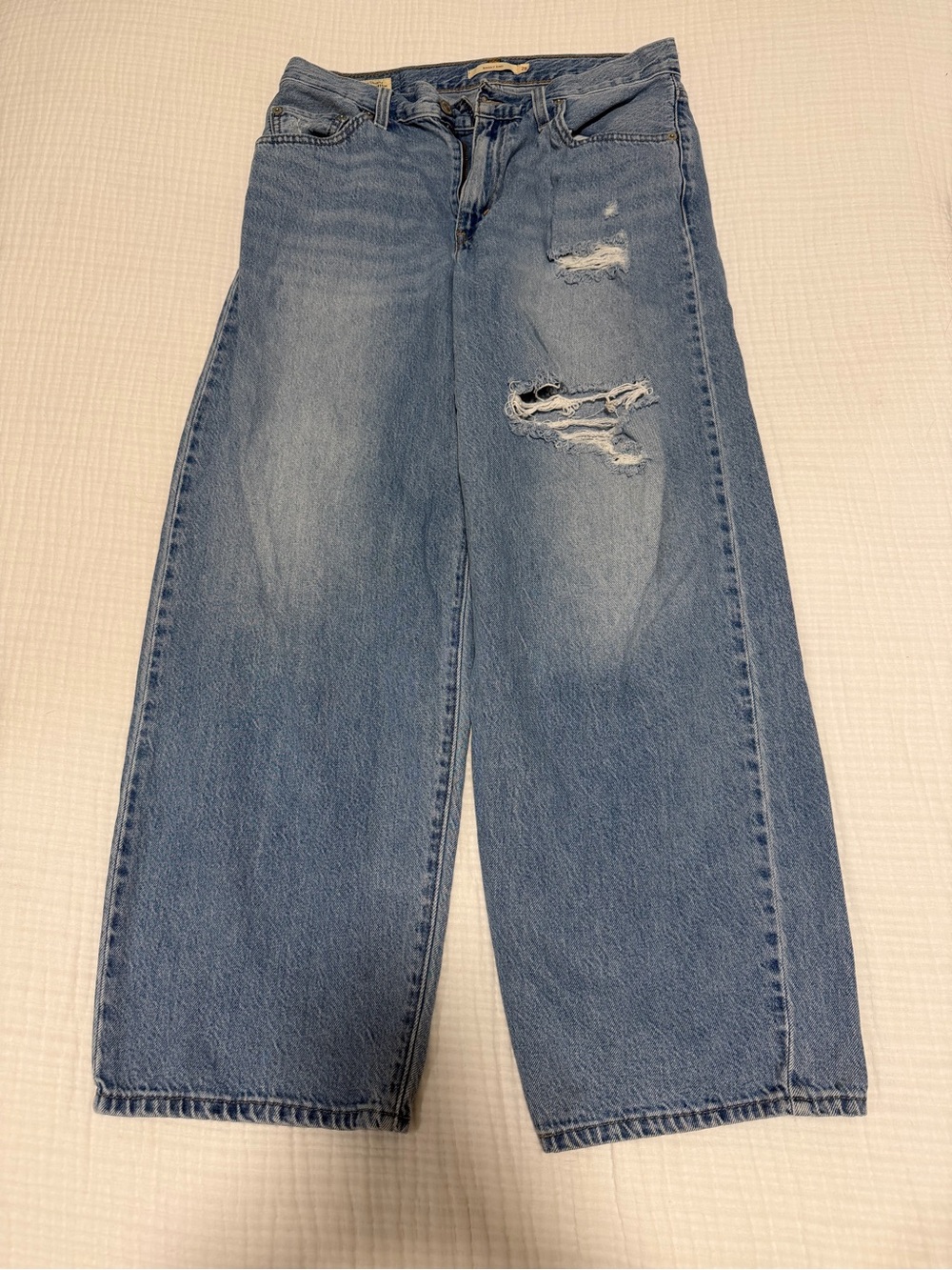 Levi’s Baggy Dad Light Blue Distressed Wide-Leg Jeans